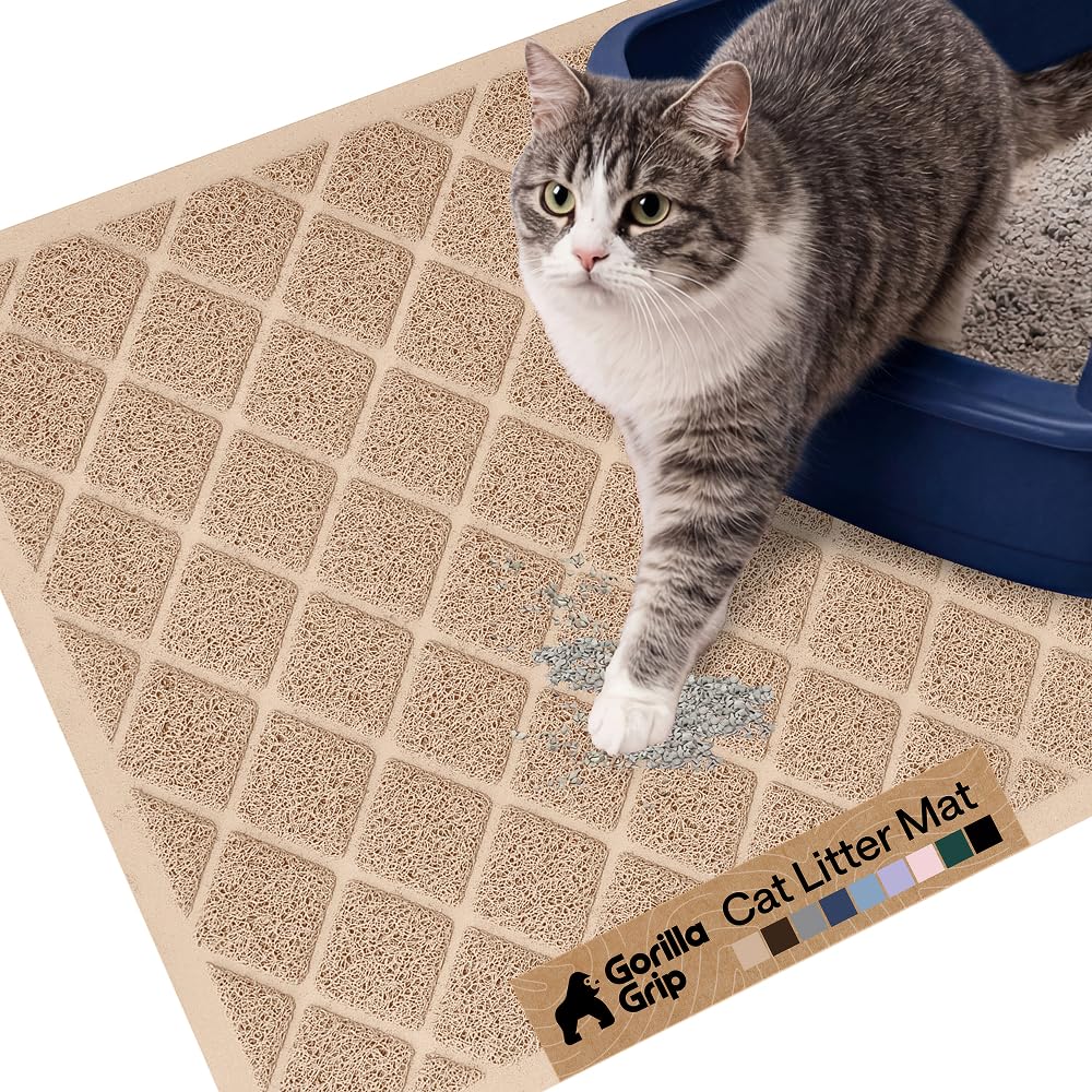 Cushioned Cat Litter Trapping Mat with Deep Grooves