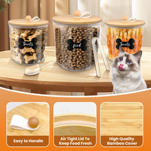 6-Pack Airtight Dog Treat Containers with Bamboo Lids