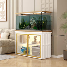Heavy Duty Aquarium Stand with Glass Storage Cabinet