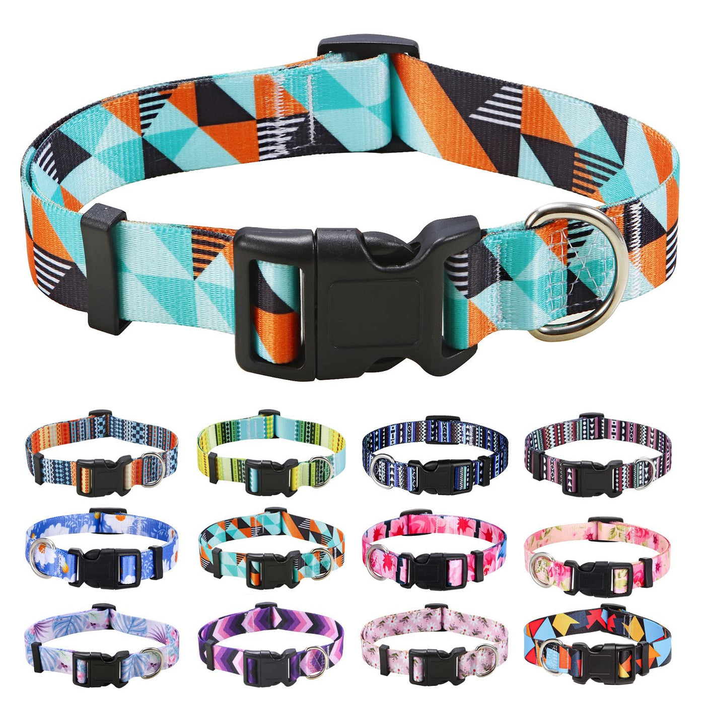 Bohemian Floral Adjustable Dog Collar for All Sizes