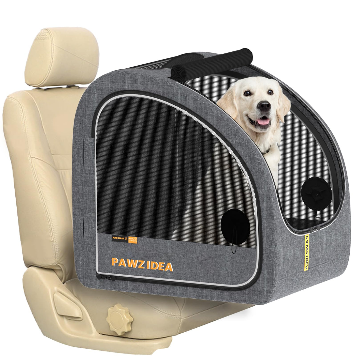 Collapsible Soft-Sided Dog Travel Crate for Cars