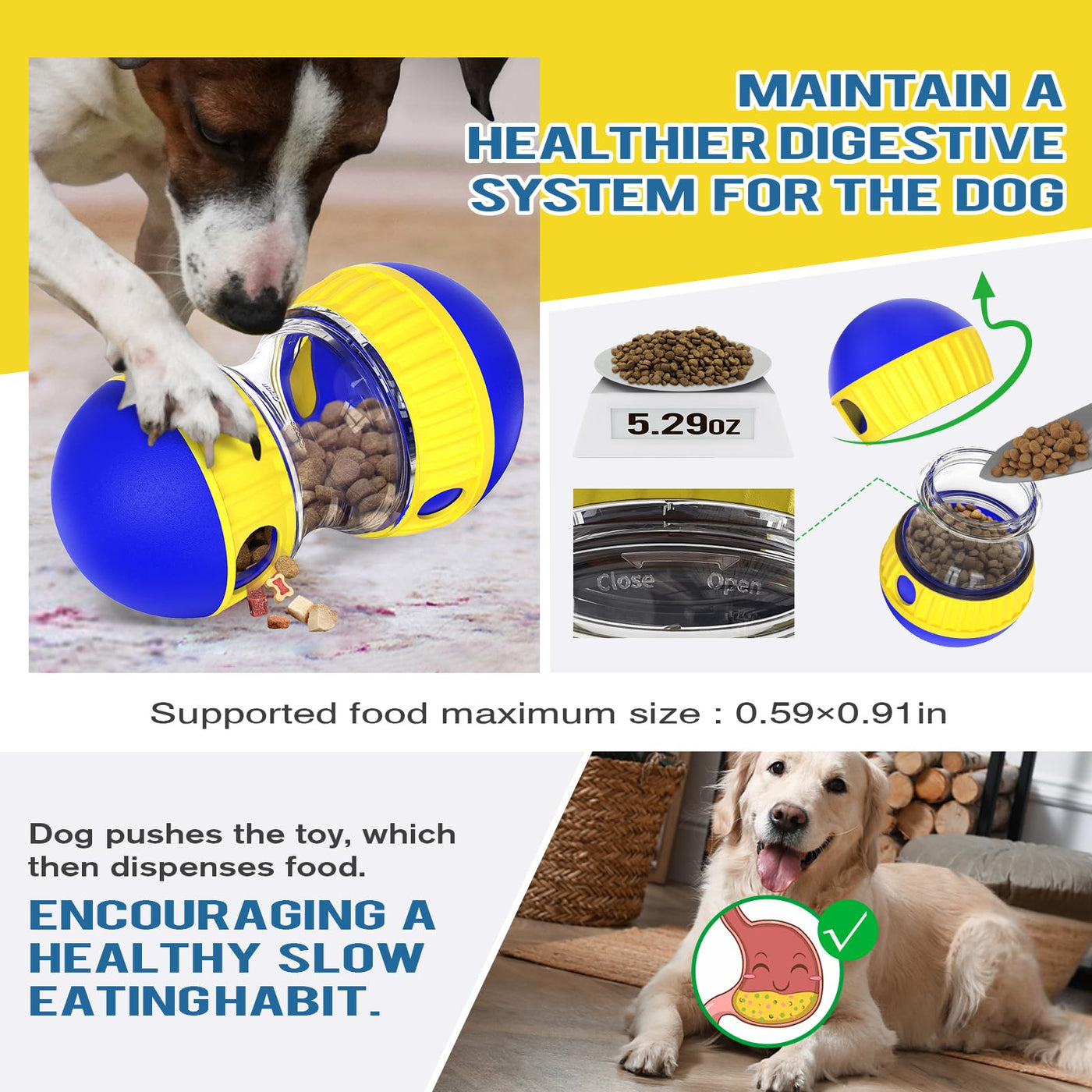 Interactive Dog Treat Dispensing Ball Toy for Play