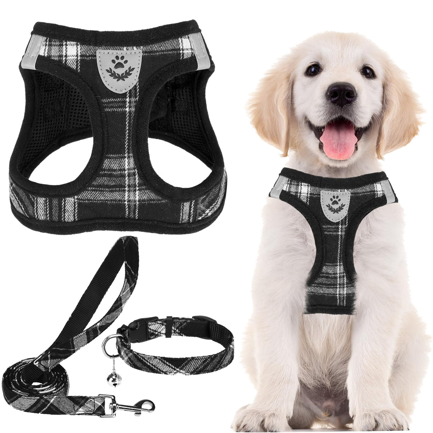 Adjustable No-Pull Dog & Cat Harness Leash Set