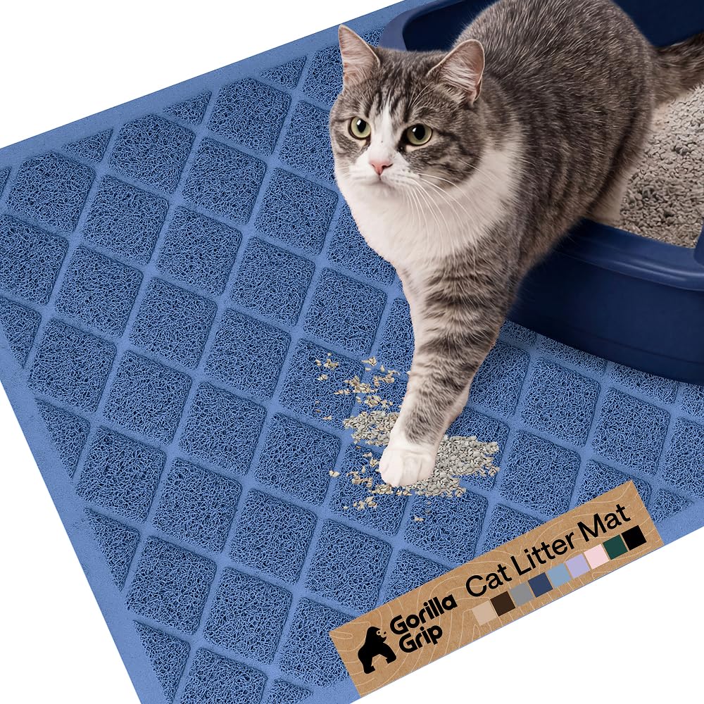 Cushioned Cat Litter Trapping Mat with Deep Grooves