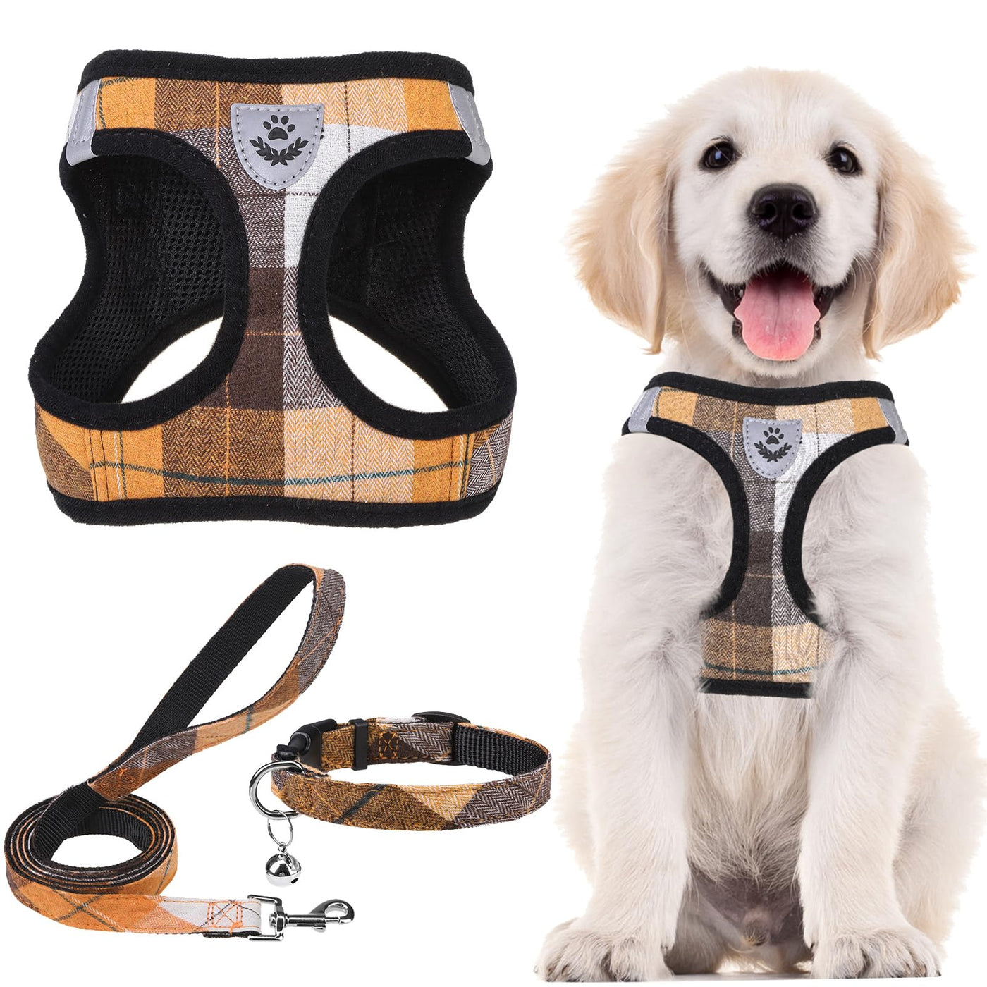 Adjustable No-Pull Dog & Cat Harness Leash Set