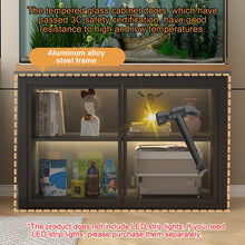Heavy Duty Aquarium Stand with Glass Storage Cabinet