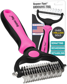 Double-Sided Dematting & Shedding Rake for Dogs & Cats
