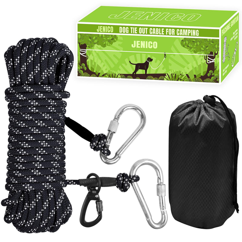 Portable Reflective Dog Tie-Out Trolley Cable for Camping