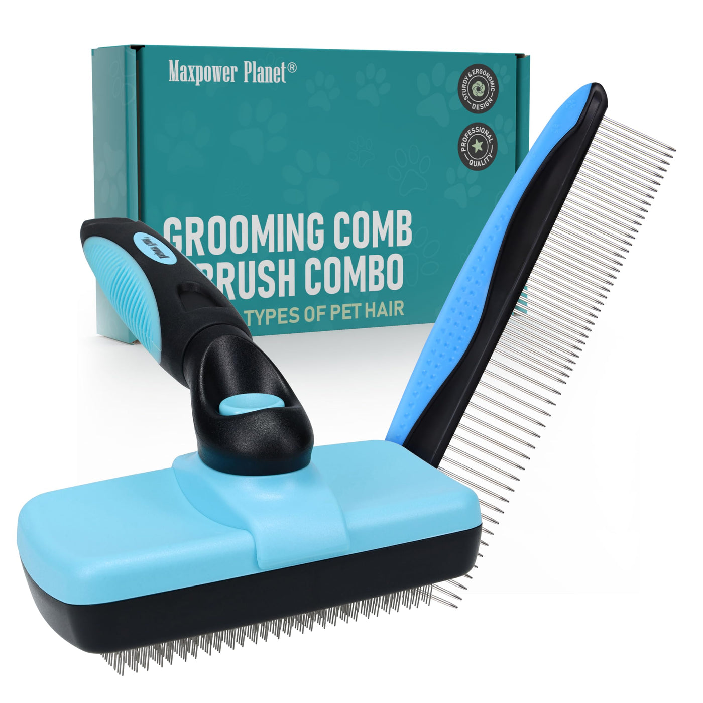 Double-Sided Dematting & Shedding Rake for Dogs & Cats
