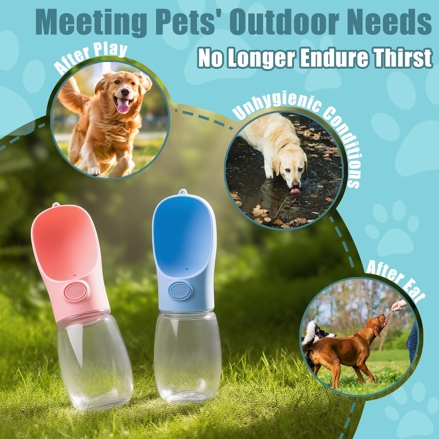 Leak-Proof Portable Dog & Cat Travel Water Bottle