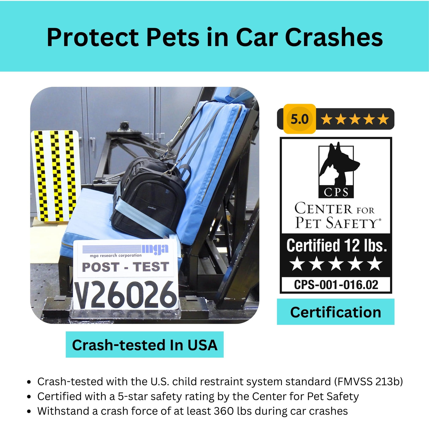 Crash-Tested 3-in-1 Pet Carrier & Car Seat