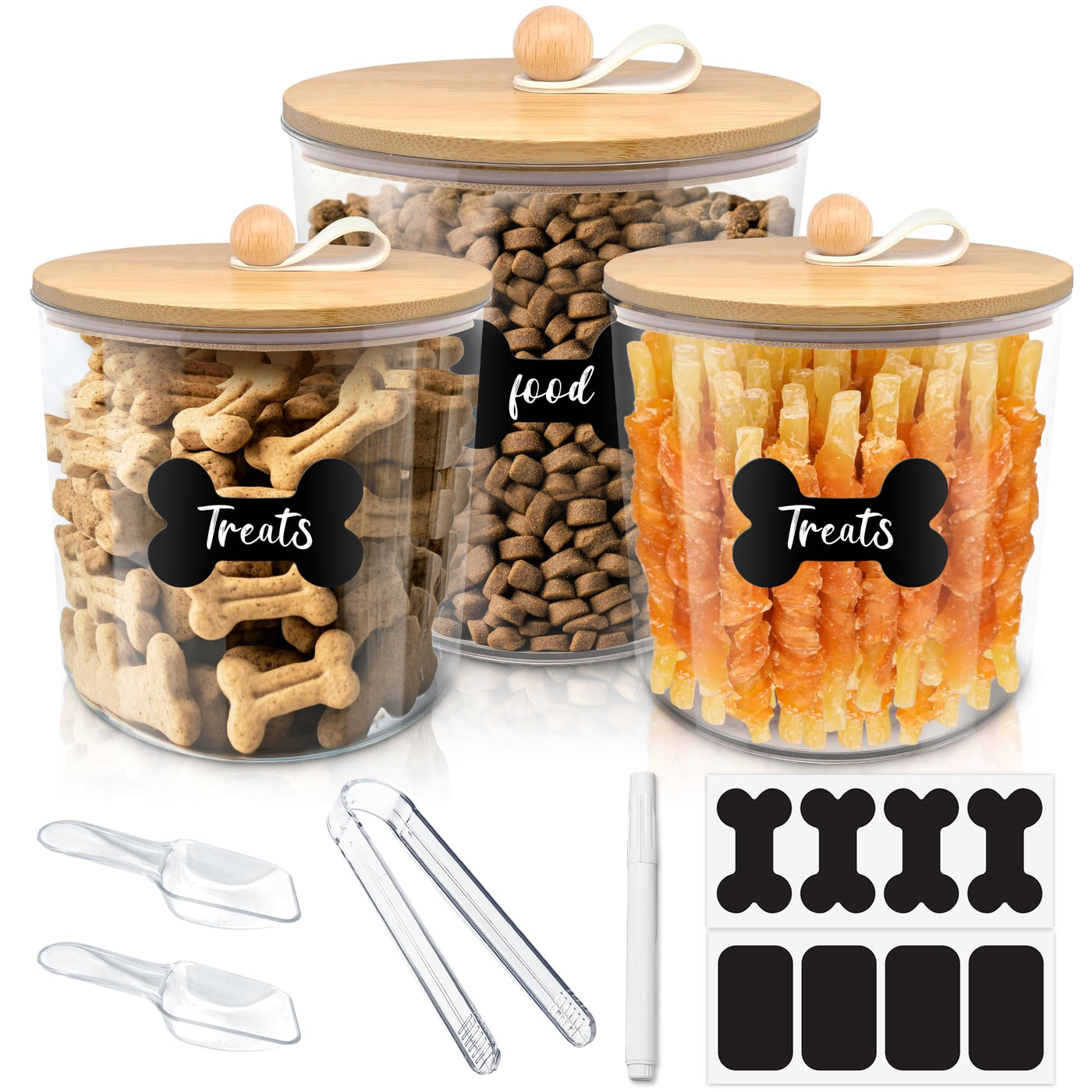 Airtight Dog Food Storage Container with Bamboo Lid