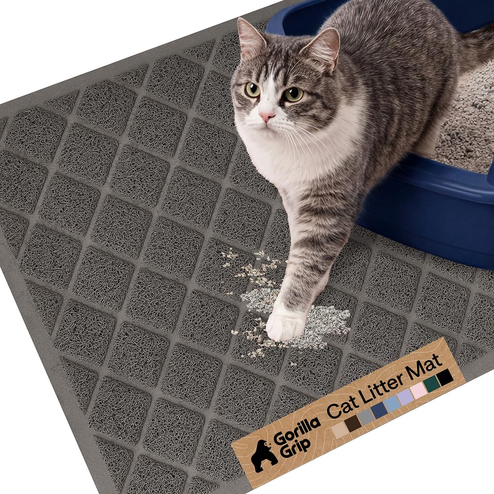 Cushioned Cat Litter Trapping Mat with Deep Grooves