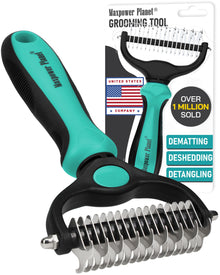 Double-Sided Dematting & Shedding Rake for Dogs & Cats
