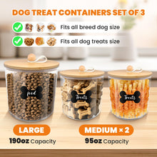6-Pack Airtight Dog Treat Containers with Bamboo Lids