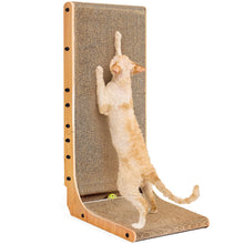 L-Shaped Cardboard Cat Scratcher Pad with Ball Toy