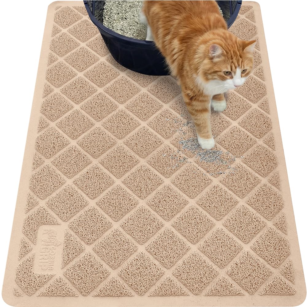 Cushioned Cat Litter Trapping Mat with Deep Grooves