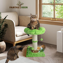 Tall Cat Scratching Post with Toy Ball & Self-Groomer