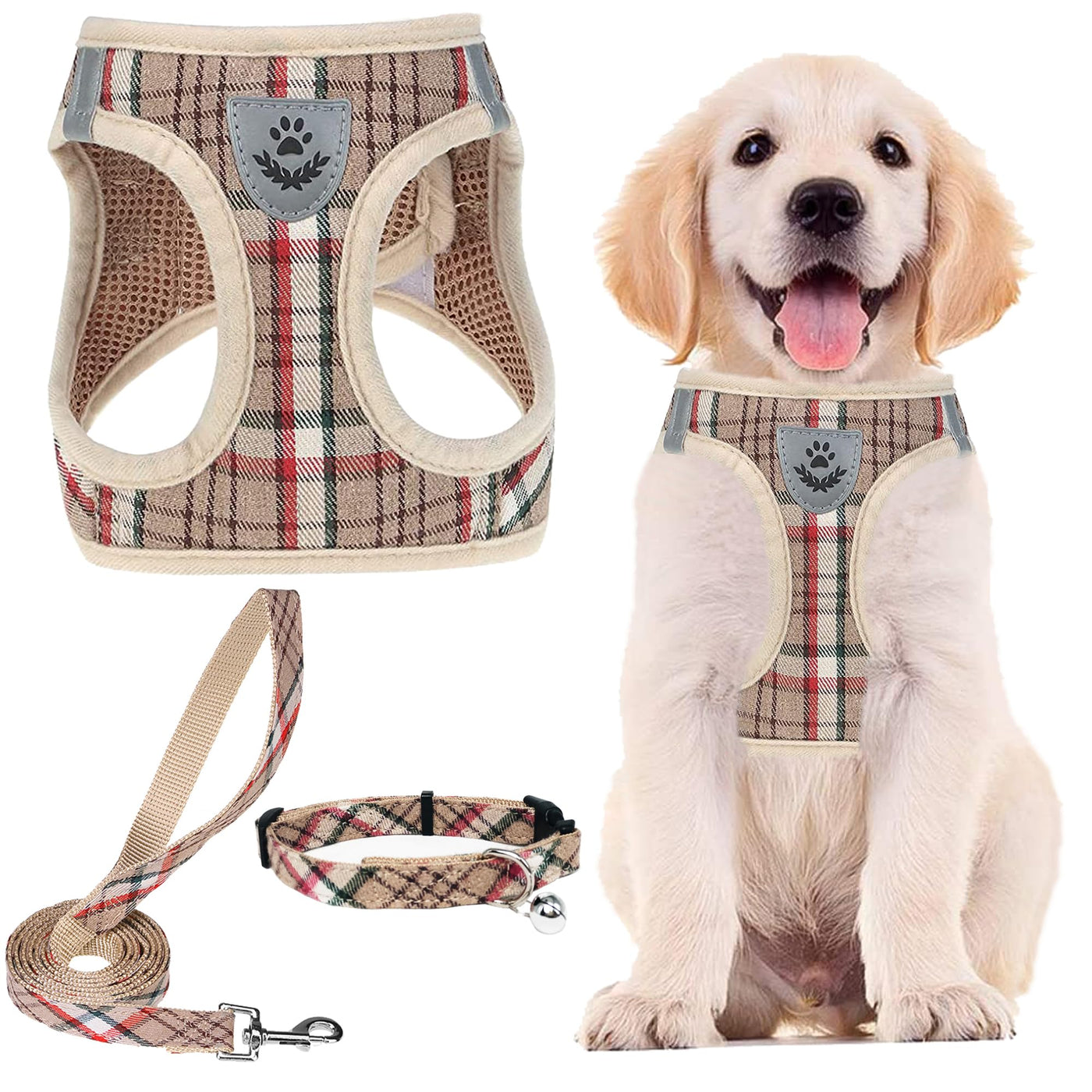 Adjustable No-Pull Dog & Cat Harness Leash Set