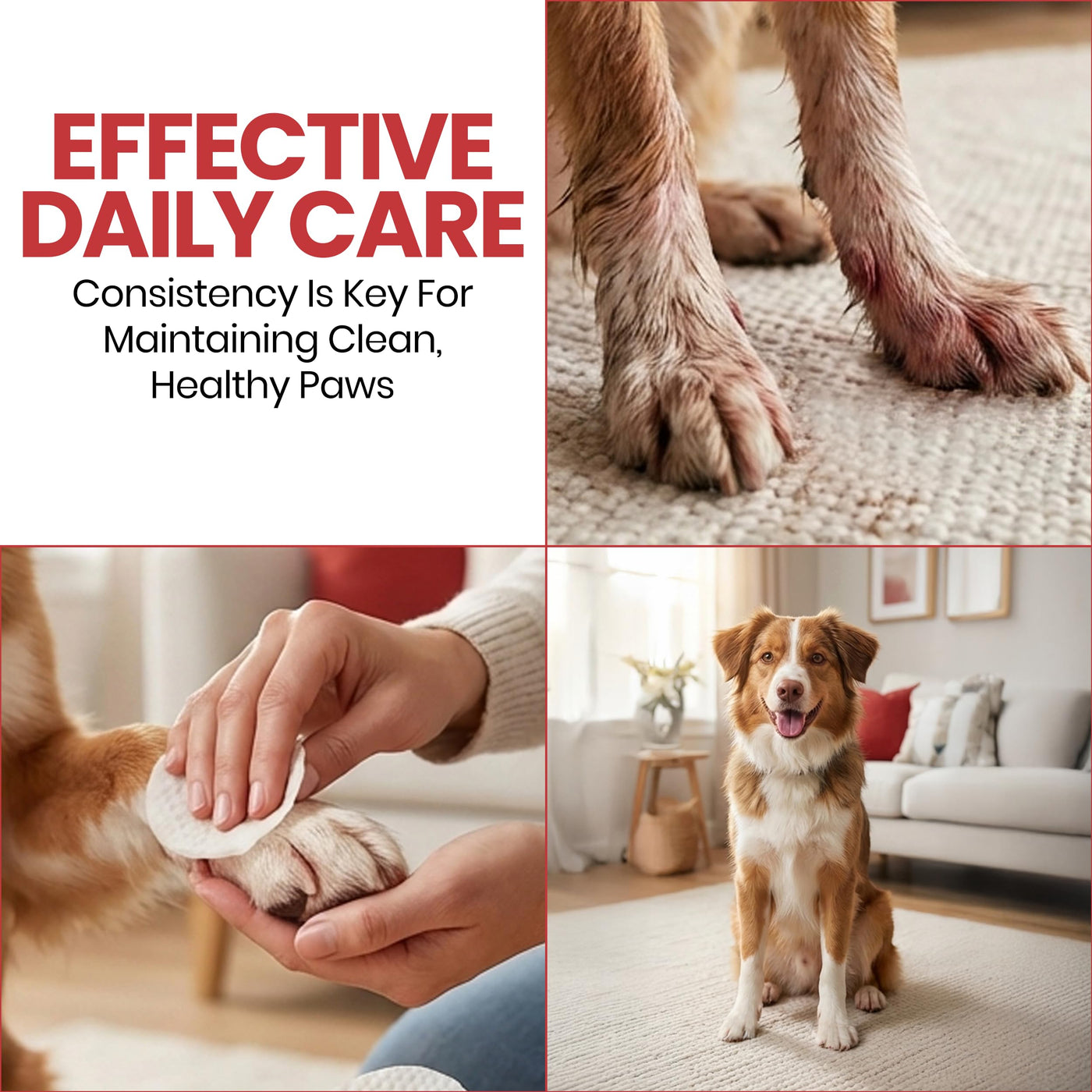 Soothing Dog Paw Wipes with Chlorhexidine Formula