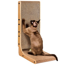 L-Shaped Cardboard Cat Scratcher Pad with Ball Toy