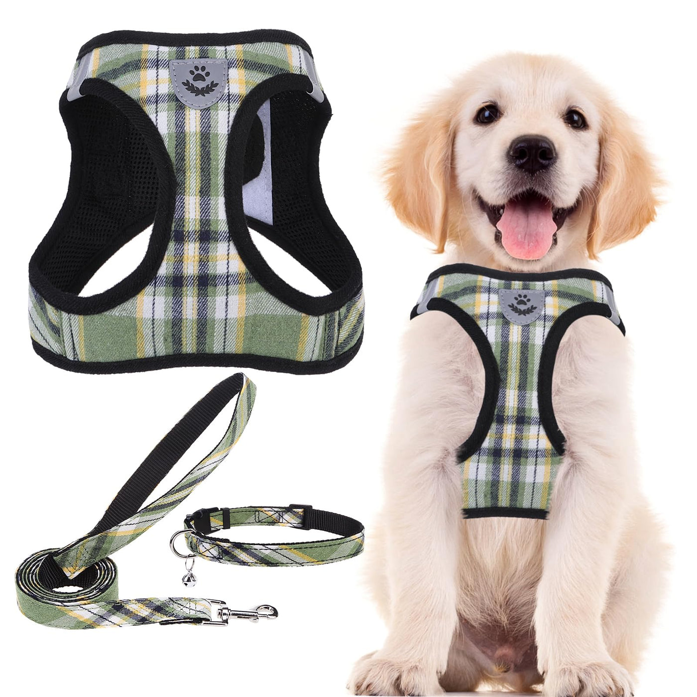 Adjustable No-Pull Dog & Cat Harness Leash Set