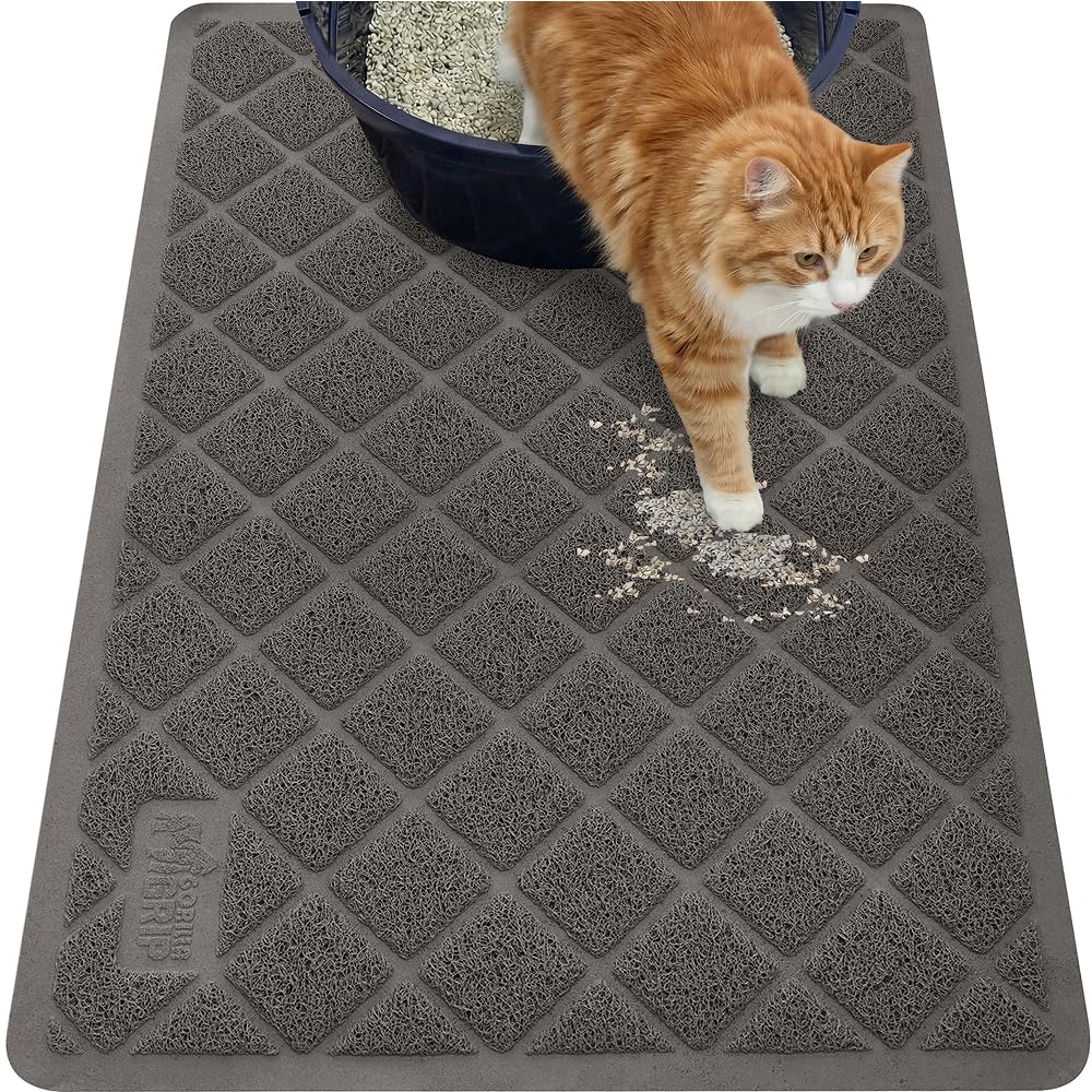 Cushioned Cat Litter Trapping Mat with Deep Grooves
