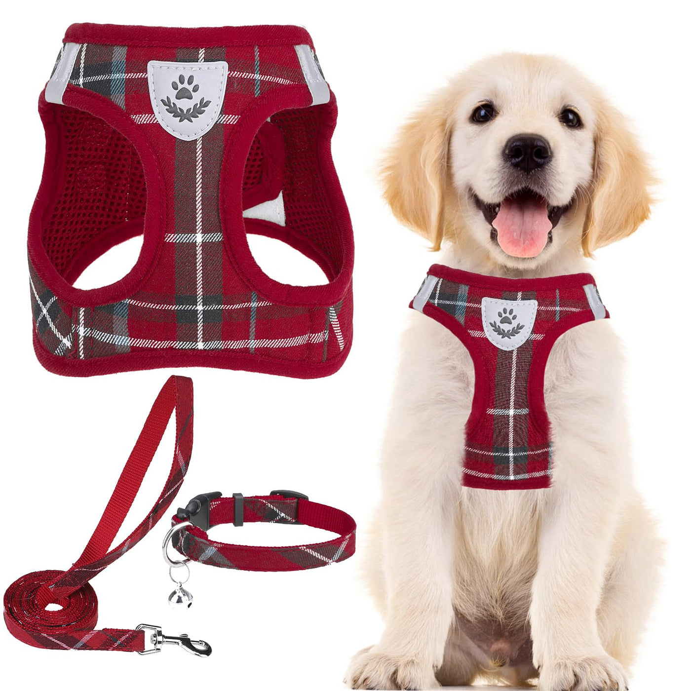 Adjustable No-Pull Dog & Cat Harness Leash Set