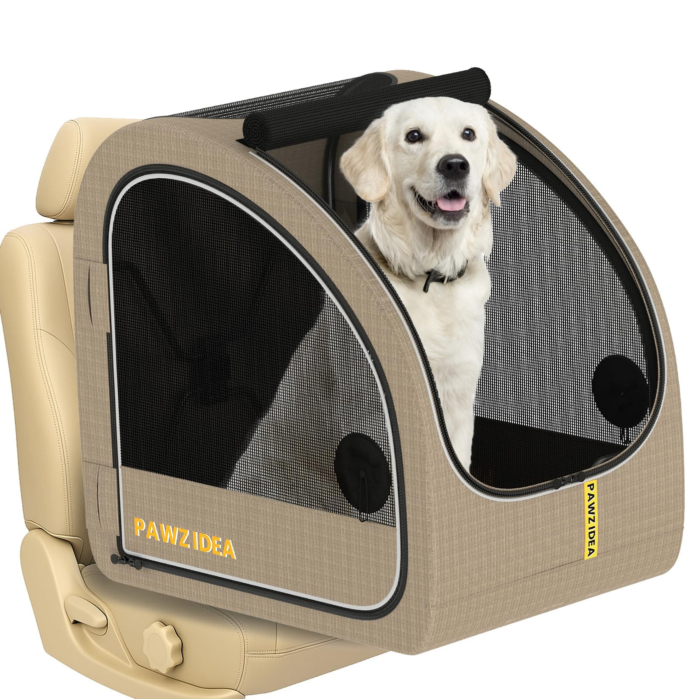 Collapsible Soft-Sided Dog Travel Crate for Cars