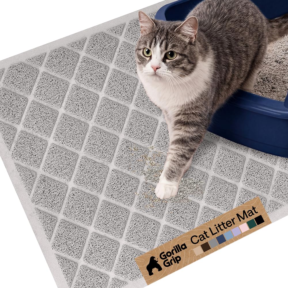 Cushioned Cat Litter Trapping Mat with Deep Grooves