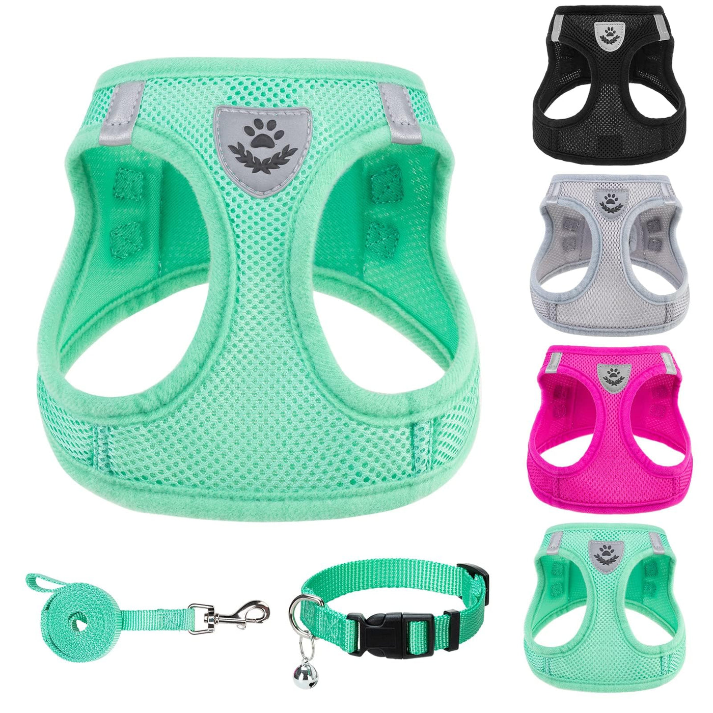 Adjustable No-Pull Dog & Cat Harness Leash Set