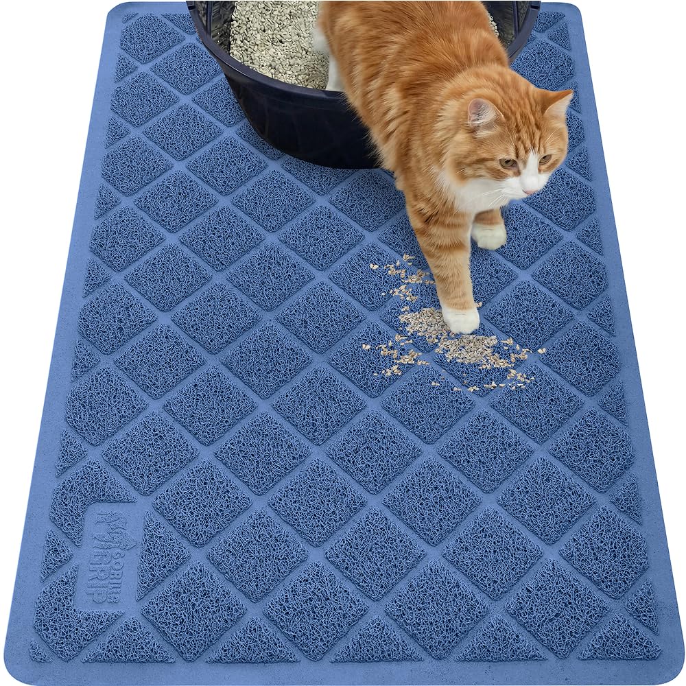 Cushioned Cat Litter Trapping Mat with Deep Grooves