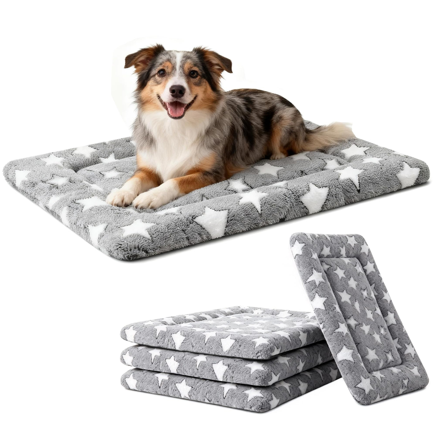 Washable Reversible Dog Crate Bed with Non-Slip Pad
