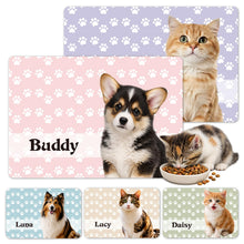 Personalized Quick-Dry Pet Feeding Mat with Photo & Name