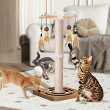 25-Inch Sisal Cat Scratching Post with Ball Track Toy