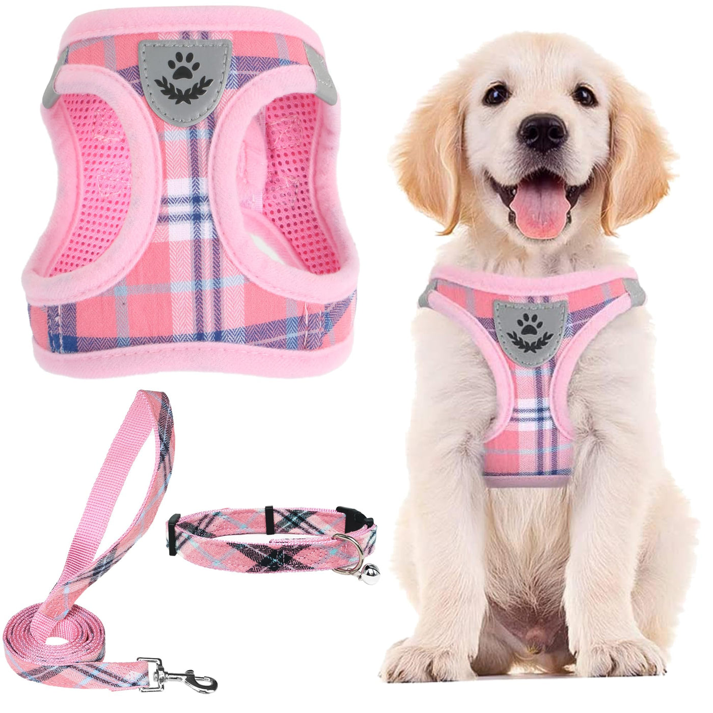 Adjustable No-Pull Dog & Cat Harness Leash Set
