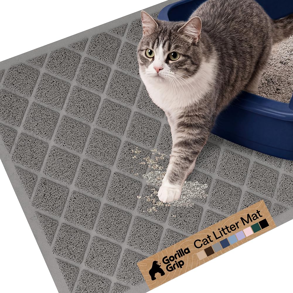 Cushioned Cat Litter Trapping Mat with Deep Grooves