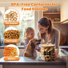 6-Pack Airtight Dog Treat Containers with Bamboo Lids