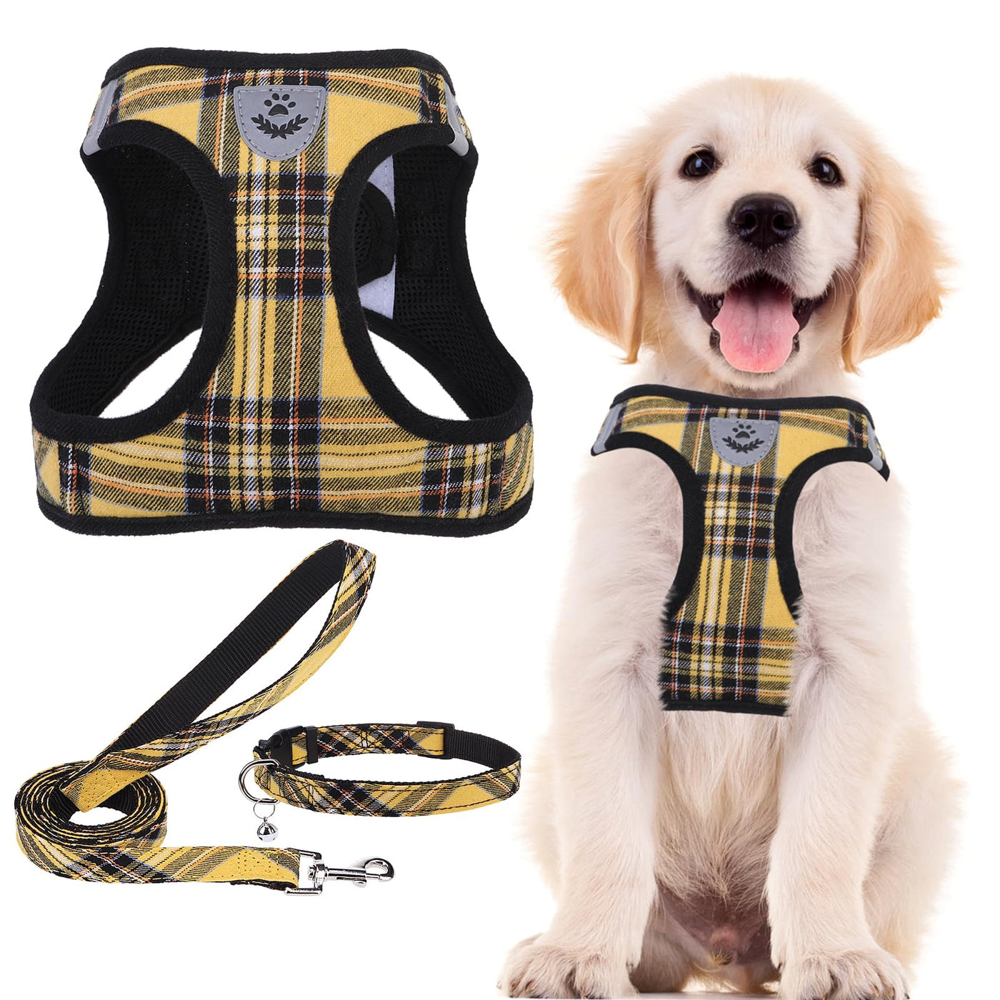 Adjustable No-Pull Dog & Cat Harness Leash Set