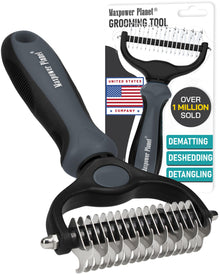 Double-Sided Dematting & Shedding Rake for Dogs & Cats