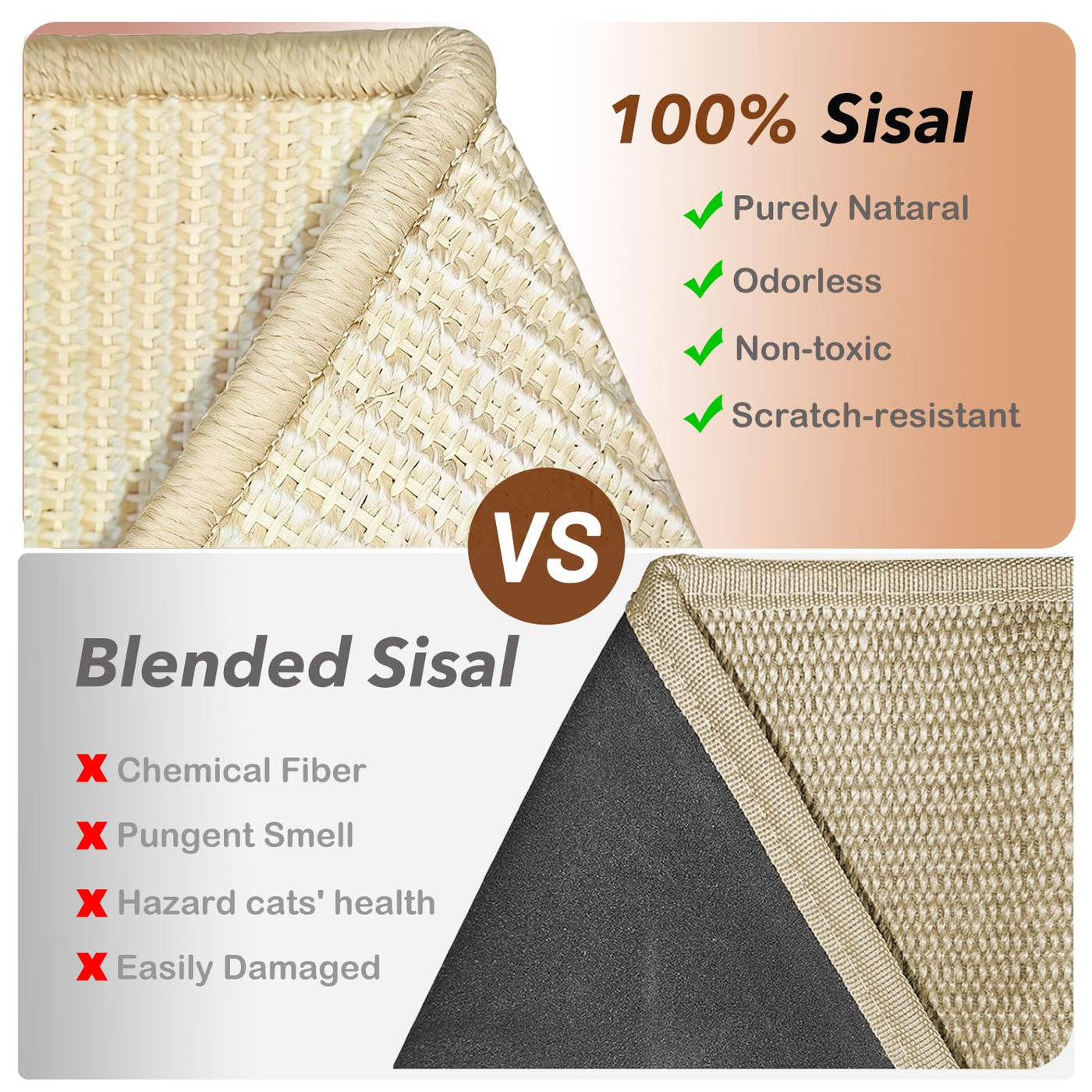 Natural Sisal Cat Scratcher Toy with Ball Track