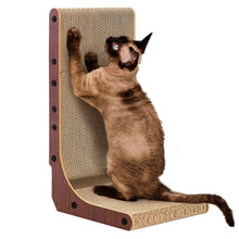 L-Shaped Cardboard Cat Scratcher Pad with Ball Toy