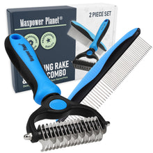 Double-Sided Dematting & Shedding Rake for Dogs & Cats