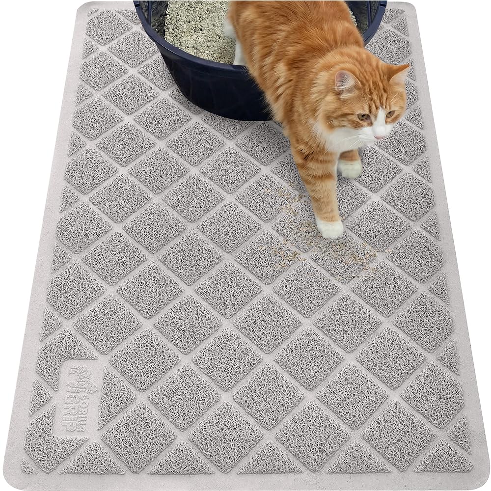 Cushioned Cat Litter Trapping Mat with Deep Grooves