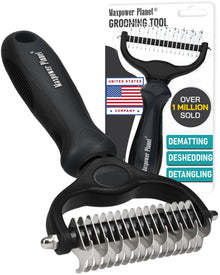 Double-Sided Dematting & Shedding Rake for Dogs & Cats