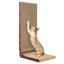L-Shaped Cardboard Cat Scratcher Pad with Ball Toy