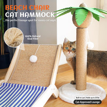 Beach Chair Cat Hammock with Sisal Scratcher & Toy Ball