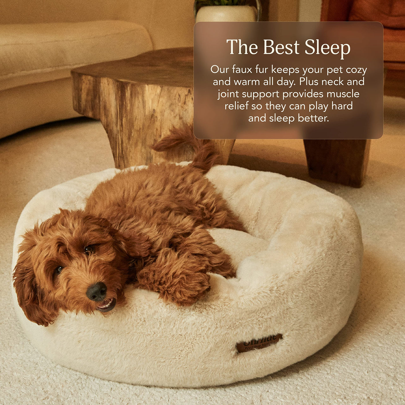 Extra Soft Faux Fur Pet Bed with Washable Cover
