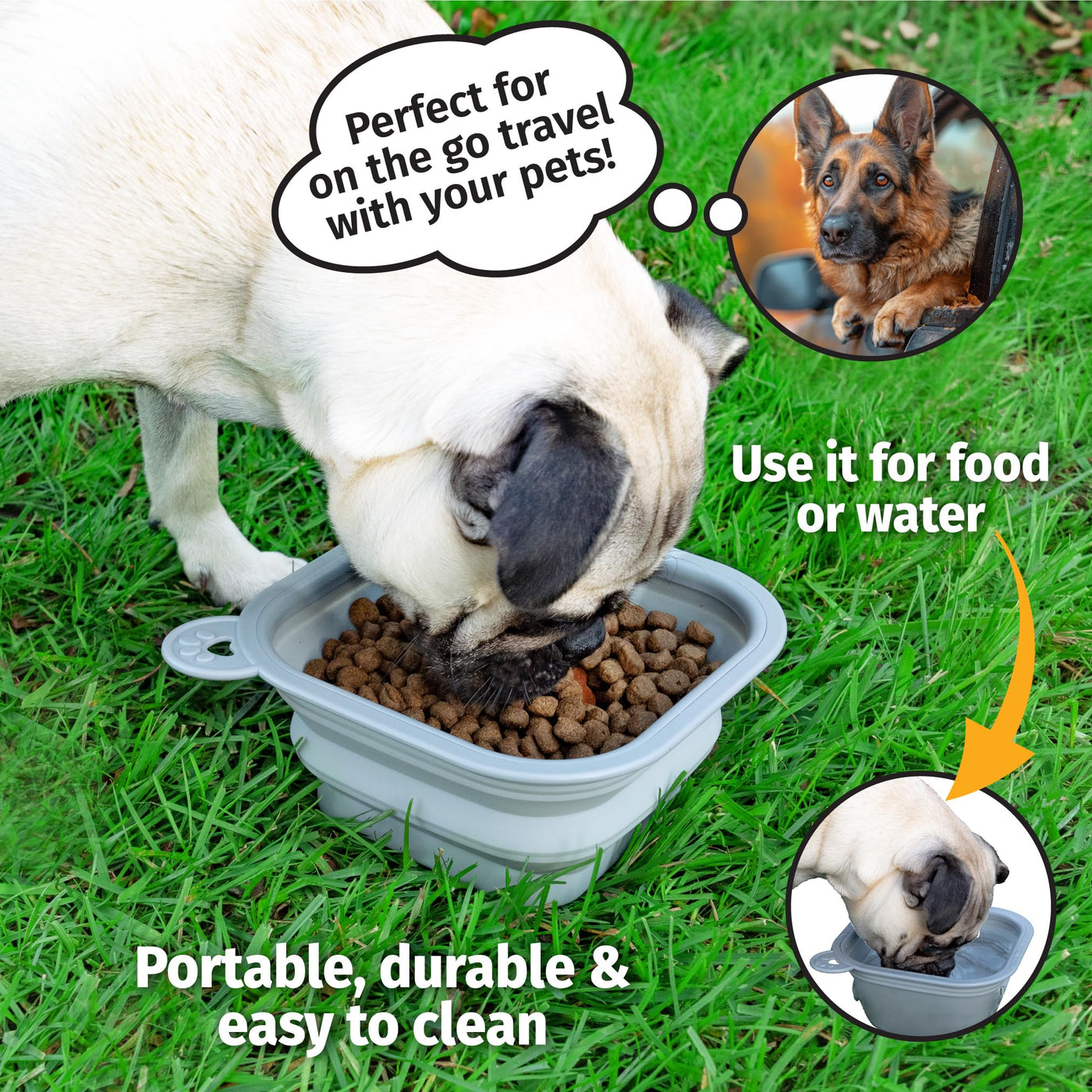 Collapsible Silicone Travel Bowls for Dogs & Cats