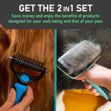 Double-Sided Dematting & Shedding Rake for Dogs & Cats